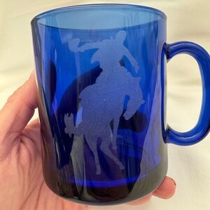 Vintage Arcoroc France cobalt blue mug